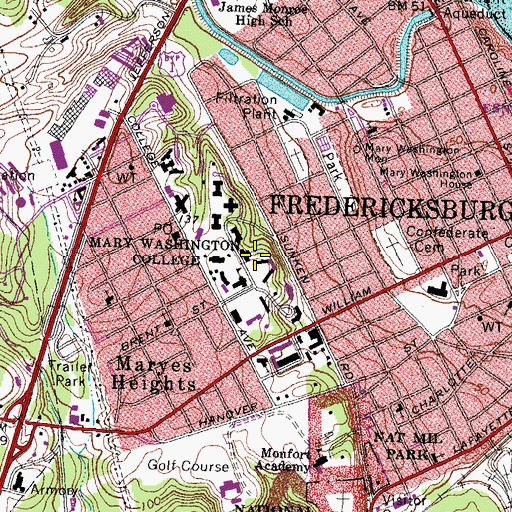 Topographic Map of Marye House, VA