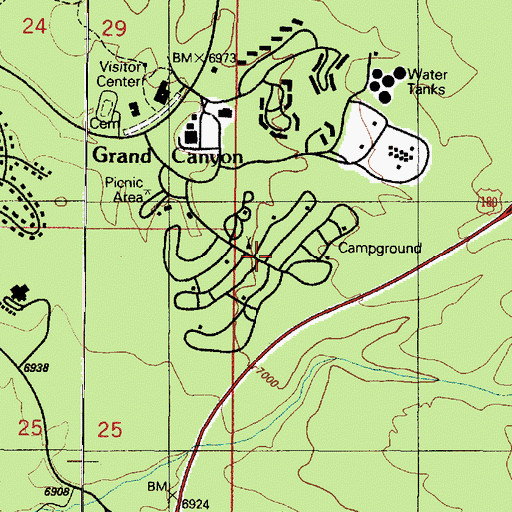 Topographic Map of Visitor Center Campground, AZ
