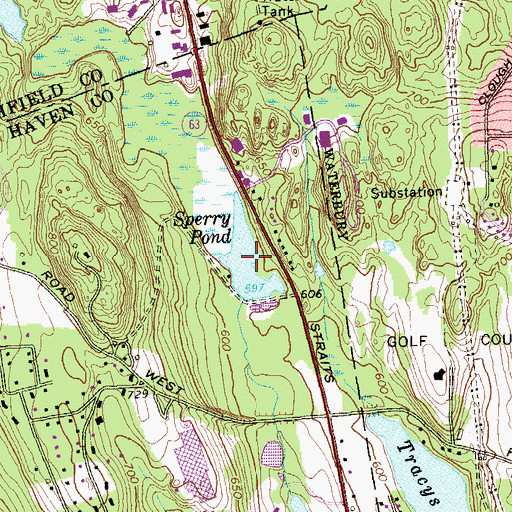 Topographic Map of Sperry Pond, CT