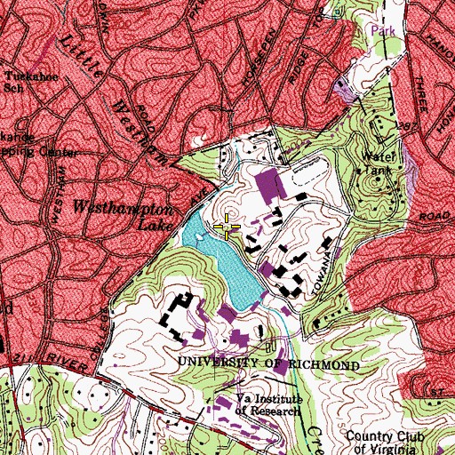 Topographic Map of Marsh Hall, VA