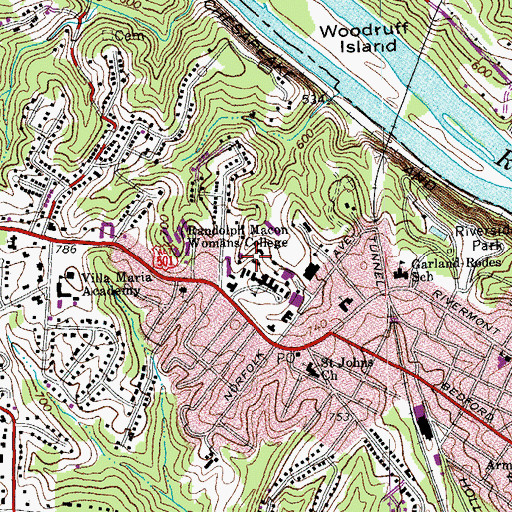 Topographic Map of Webb Residence Hall, VA
