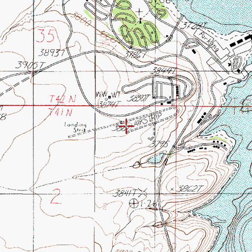 Topographic Map of Wahweap Airport (historical), AZ