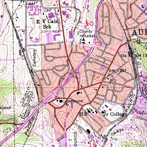 Topographic Map of Exit 119B, CA