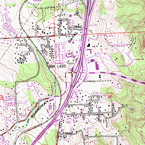 Topographic Map of Exit 121, CA