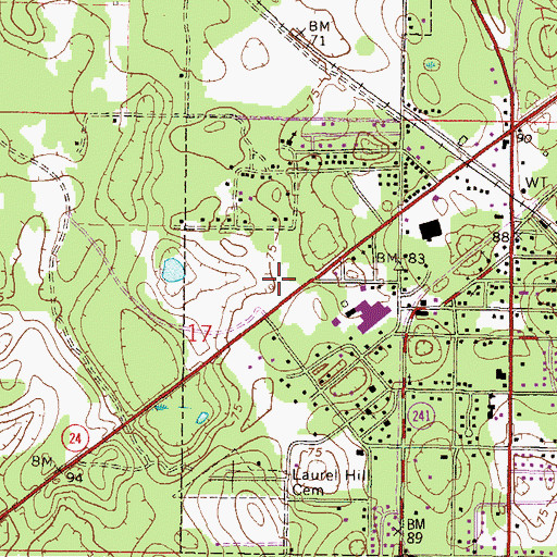 Topographic Map of Santa Fe Community College - Davis Center, FL