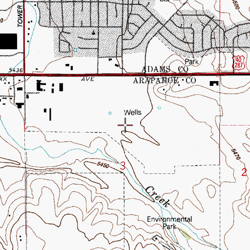 Topographic Map of Aurora Sports Park, CO
