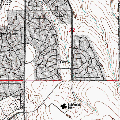 Topographic Map of Side Creek Park, CO