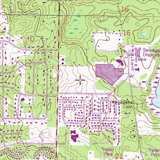 Topographic Map of Kanapaha Park, FL