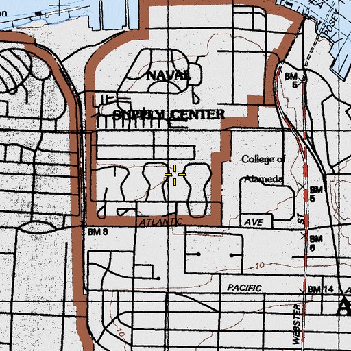 Topographic Map of Ruby Bridges Elementary School, CA