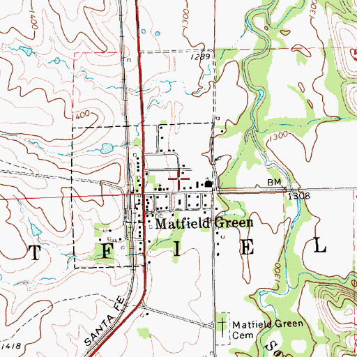 Topographic Map of Chase County Rural Fire Department Matfield Green Station, KS