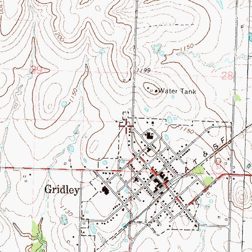 Topographic Map of Coffey County Fire District 1 Station 4, KS