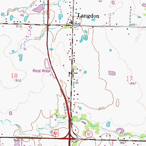 Topographic Map of Crawford County Fire District 1 Station 1, KS