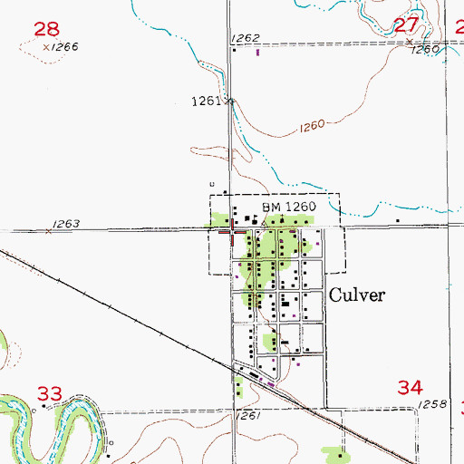 Topographic Map of Culver Rural Fire District 5, KS