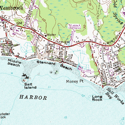 Topographic Map of Stannard Beach, CT