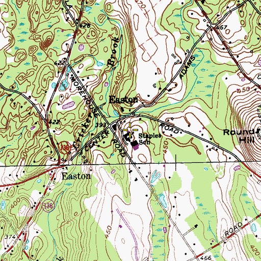 Topographic Map of Samuel Staples Elementary School, CT