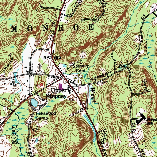 Topographic Map of Stepney Cemetery, CT