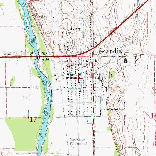 Topographic Map of Republic County Fire District 10 Scandia City Fire Department, KS