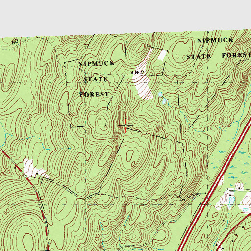 Topographic Map of Stickney Hill, CT