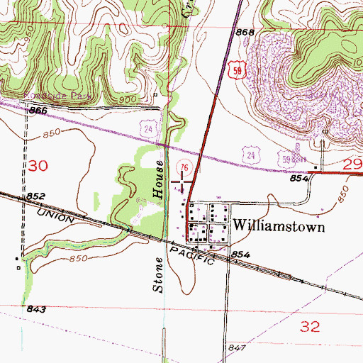 Topographic Map of Rural Township Fire Department, KS