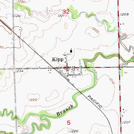 Topographic Map of Saline County Fire District 1 - Kipp Station, KS