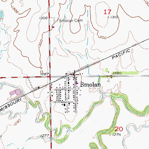 Topographic Map of Saline County Fire District 6 - Smolan Station, KS