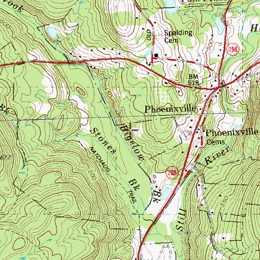Topographic Map of Stones Brook, CT