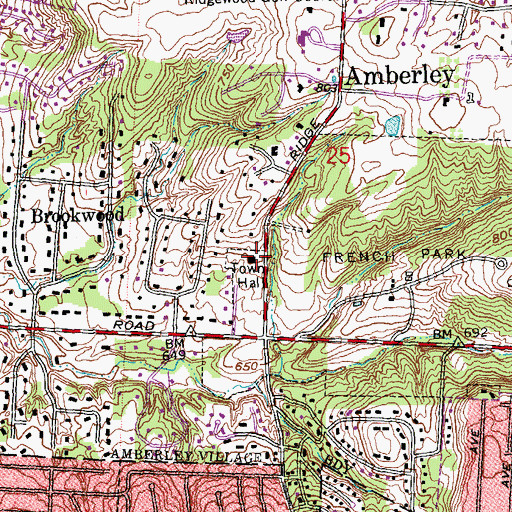 Topographic Map of Amberley Village Hall, OH