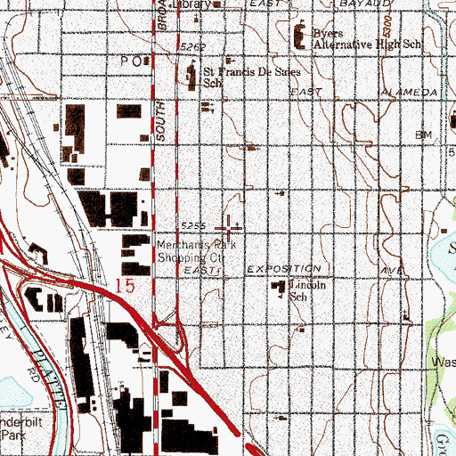 Topographic Map of Indian Bible Church, CO