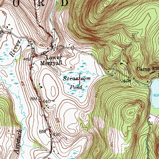 Topographic Map of Strastrom Pond, CT