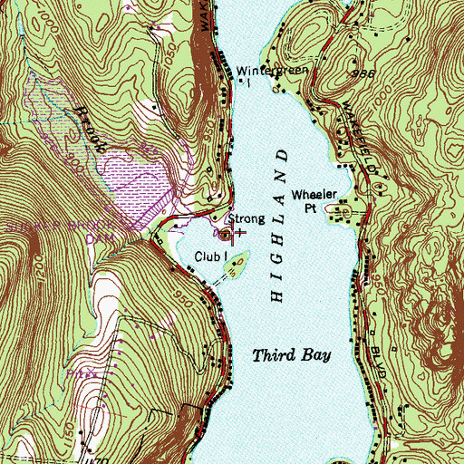 Topographic Map of Strong Island, CT