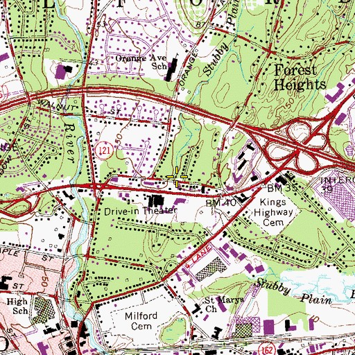 Topographic Map of Stubby Plain Brook, CT