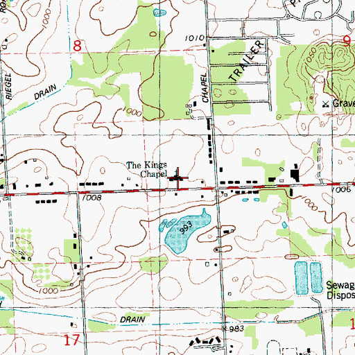 Topographic Map of The Kings Chapel, MI