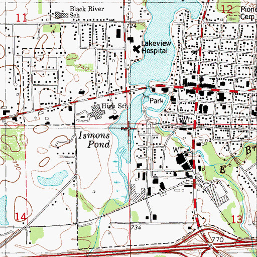 Topographic Map of Ismons Pond, MI