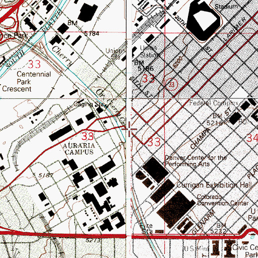 Topographic Map of Crawford Building, CO