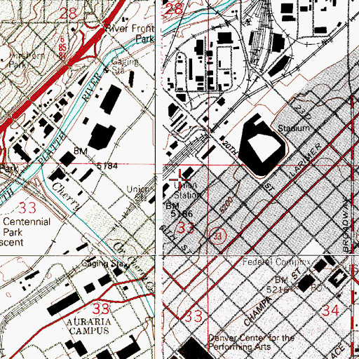 Topographic Map of Eighteenth Street Atrium, CO