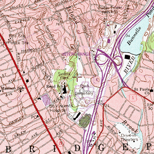 Topographic Map of Svihra Park, CT
