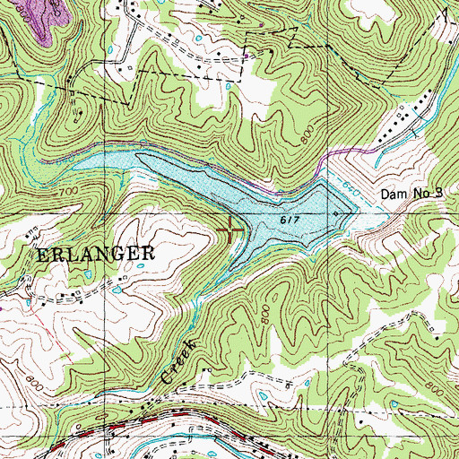 Topographic Map of Doe Run Lake Park, KY