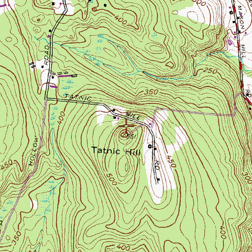 Topographic Map of Tatnic Hill, CT