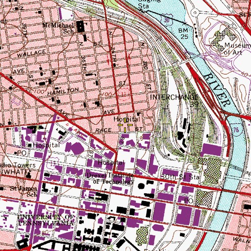 Topographic Map of Alpha Sigma Alpha House, PA