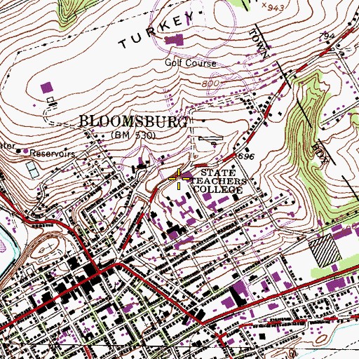 Topographic Map of Hass Center for the Arts, PA