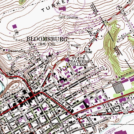Topographic Map of Navy Hall, PA
