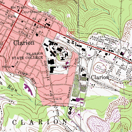 Topographic Map of Frank M Campbell Hall, PA
