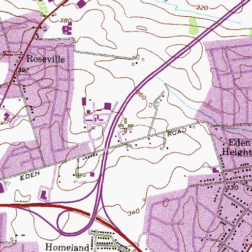 Topographic Map of President's Manse, PA