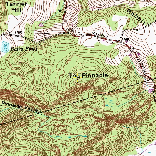 Topographic Map of The Pinnacle, CT