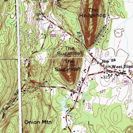 Topographic Map of The Sugarloaf, CT