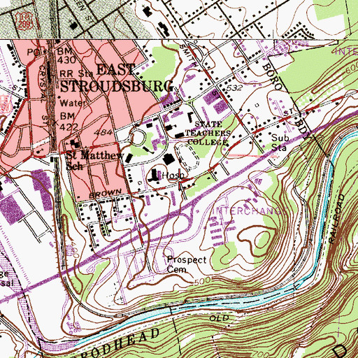 Topographic Map of Zimbbar Athletic Field, PA