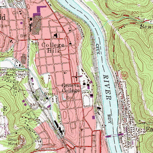 Topographic Map of College Hill RP Church, PA