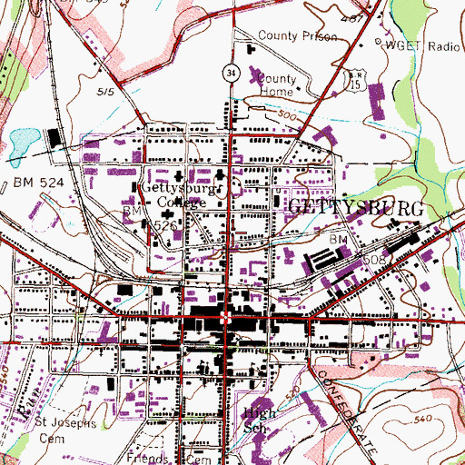 Topographic Map of Tau Kappa Epsilon House, PA