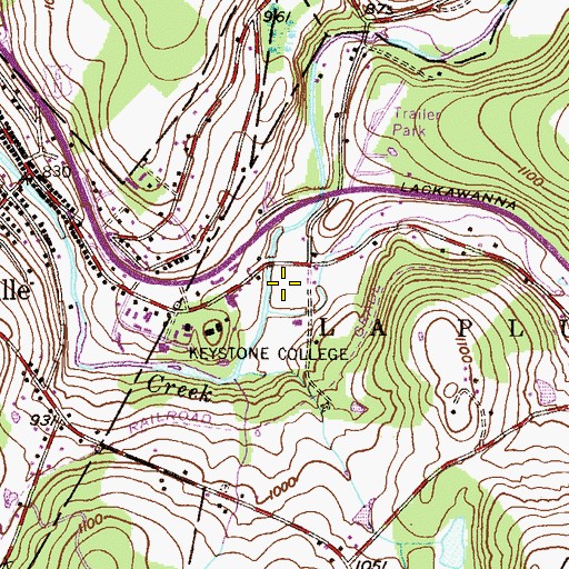 Topographic Map of Christy Mathewson Field, PA