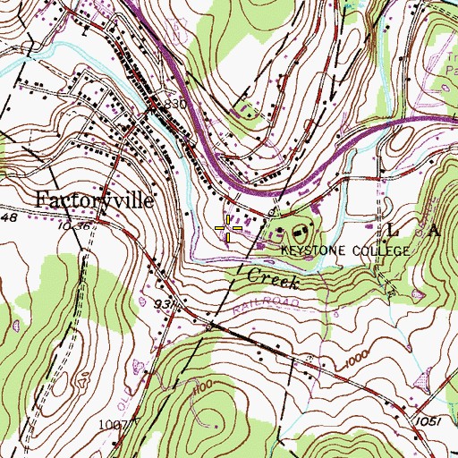 Topographic Map of Hollinshead Residence Hall, PA